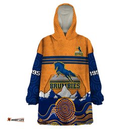 brumbies rugby 1995 super indigenous version wearable blanket hoodie
