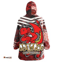 nrlw st george snug hoodie custom dragon womens rugby league aboriginal style oodie blanket