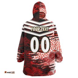 nrlw st george snug hoodie custom dragon womens rugby league aboriginal style oodie blanket