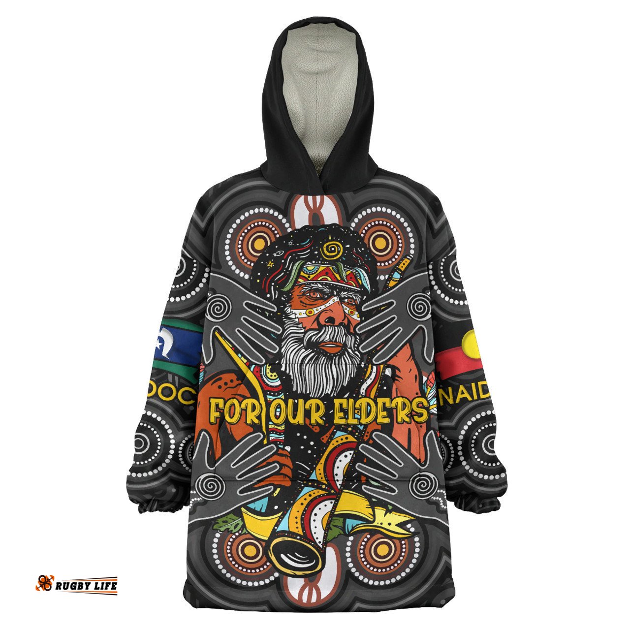 Australia NAIDOC Week Snug Hoodie - Custom For Our Elders Aboriginal Inspired Oodie Blanket