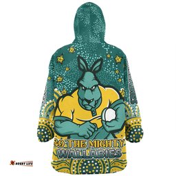 Australia Wallabies Custom Snug Hoodie - Custom With Aboriginal Inspired Style Of Dot Painting Patterns Snug Hoodie