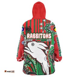 South Sydney Rabbitohs Snug Hoodie - Indigenous Dreaming Souths "Live A Red Green Life" Oodie
