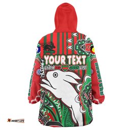 South Sydney Rabbitohs Snug Hoodie - Indigenous Dreaming Souths "Live A Red Green Life" Oodie