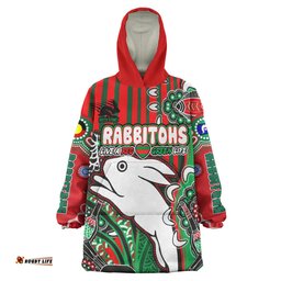 South Sydney Rabbitohs Snug Hoodie - Indigenous Dreaming Souths "Live A Red Green Life" Oodie