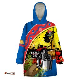 knights rugby anzac day wearable blanket hoodie novocastrians mascot rosemary starry night