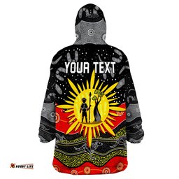custom personalised aboriginal flag energetic aussie wearable blanket hoodie