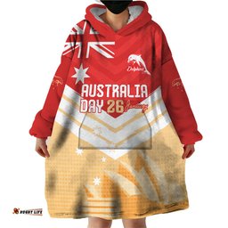 nrl dolphins australia day custom wearable blanket hoodie sydney opera house style