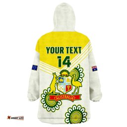 custom text and number australia cricket wearable blanket hoodie boxing day test aussie indigenous