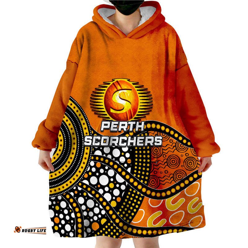 perth scorchers wearable blanket hoodie aboriginla mix patterns jersey