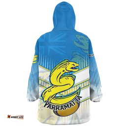 Parramatta Eels Snug Hoodie - Parramatta Eels Mascot With Australia Flag