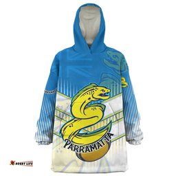 Parramatta Eels Snug Hoodie - Parramatta Eels Mascot With Australia Flag