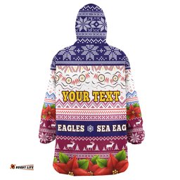 sea eagles rugby chrstmas snug hoodie custom sea eagles ugly christmas knitted wearable blanket hoodie