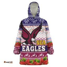 sea eagles rugby chrstmas snug hoodie custom sea eagles ugly christmas knitted wearable blanket hoodie