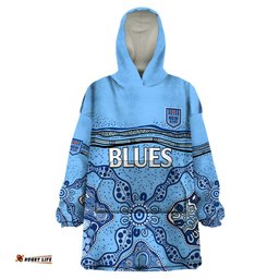 nsw blues rugby wearable blanket hoodie new south wales aboriginal origin