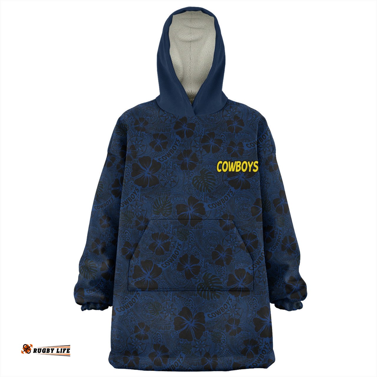North Queensland Cowboys Snug Hoodie - Scream With Tropical Patterns