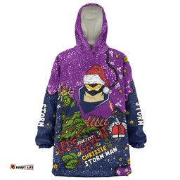 Melbourne Storm Christmas Custom Snug Hoodie - Let's Get Lit Chrisse Pressie Snug Hoodie
