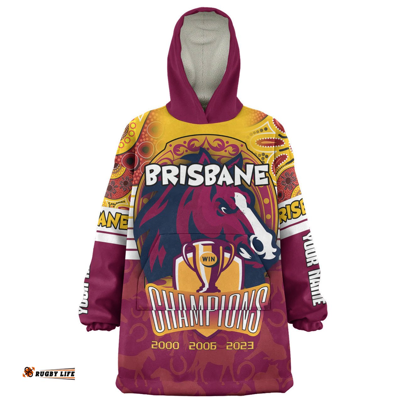 Brisbane Broncos Snug Hoodie - Custom Talent Win Games But Teamwork And Intelligence Win Championships With Aboriginal Style