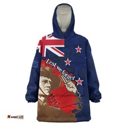 New Zealand Warriors Anzac Day Custom Snug Hoodie - FLag Anzac Day Maori Patterns Snug Hoodie