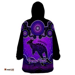 personalised australia aries kangaroo zodiac wearable blanket hoodie auz astrology aboriginal purple