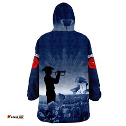 navy anzac remembering our heroes wearable blanket hoodie