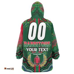 rabbitohs rugby snug hoodie custom rabbitohs rugby ball aboriginal indigenous sport style oodie blanket