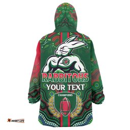 rabbitohs rugby snug hoodie custom rabbitohs rugby ball aboriginal indigenous sport style oodie blanket