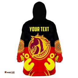 custom personalised broncos indigenous style aboriginal flag wearable blanket hoodie