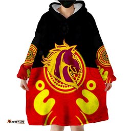 custom personalised broncos indigenous style aboriginal flag wearable blanket hoodie