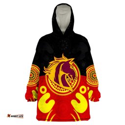 custom personalised broncos indigenous style aboriginal flag wearable blanket hoodie