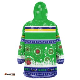 raiders rugby christmas snug hoodie custom raiders ugly christmas and aboriginal patterns wearable blanket hoodie