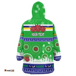 raiders rugby christmas snug hoodie custom raiders ugly christmas and aboriginal patterns wearable blanket hoodie