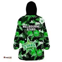 melbourne stars cricket wearable blanket hoodie aboriginal art mix tropical flowers