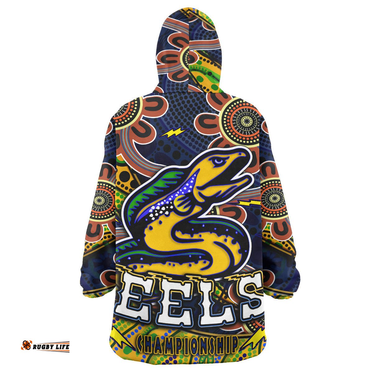 nrlw eels rugby snug hoodie custom eels womens rugby league with aboriginal style player and number oodie blanket
