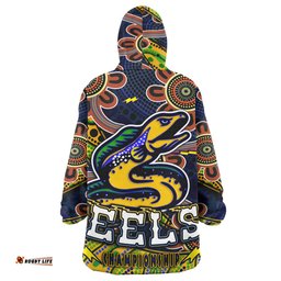 nrlw eels rugby snug hoodie custom eels womens rugby league with aboriginal style player and number oodie blanket