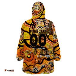 custom naidoc week 2024 tiger wearable blanket hoodie aboriginal animals keep the fire burning dt02