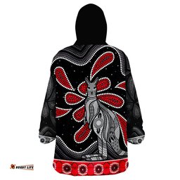 custom personalised aboriginal boomerang kangaroo australia wearable blanket hoodie