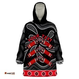 custom personalised aboriginal boomerang kangaroo australia wearable blanket hoodie