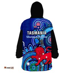 tasmania state wearable blanket hoodie australian indigenous art