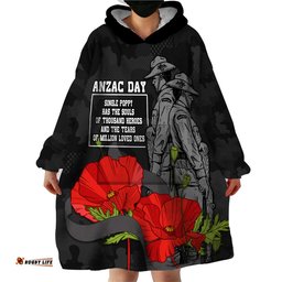 anzac day wearable blanket hoodie soldiers fighting at war