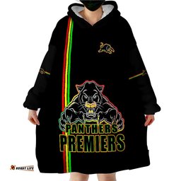 penrith panthers premiers angry panther simple style wearable blanket hoodie