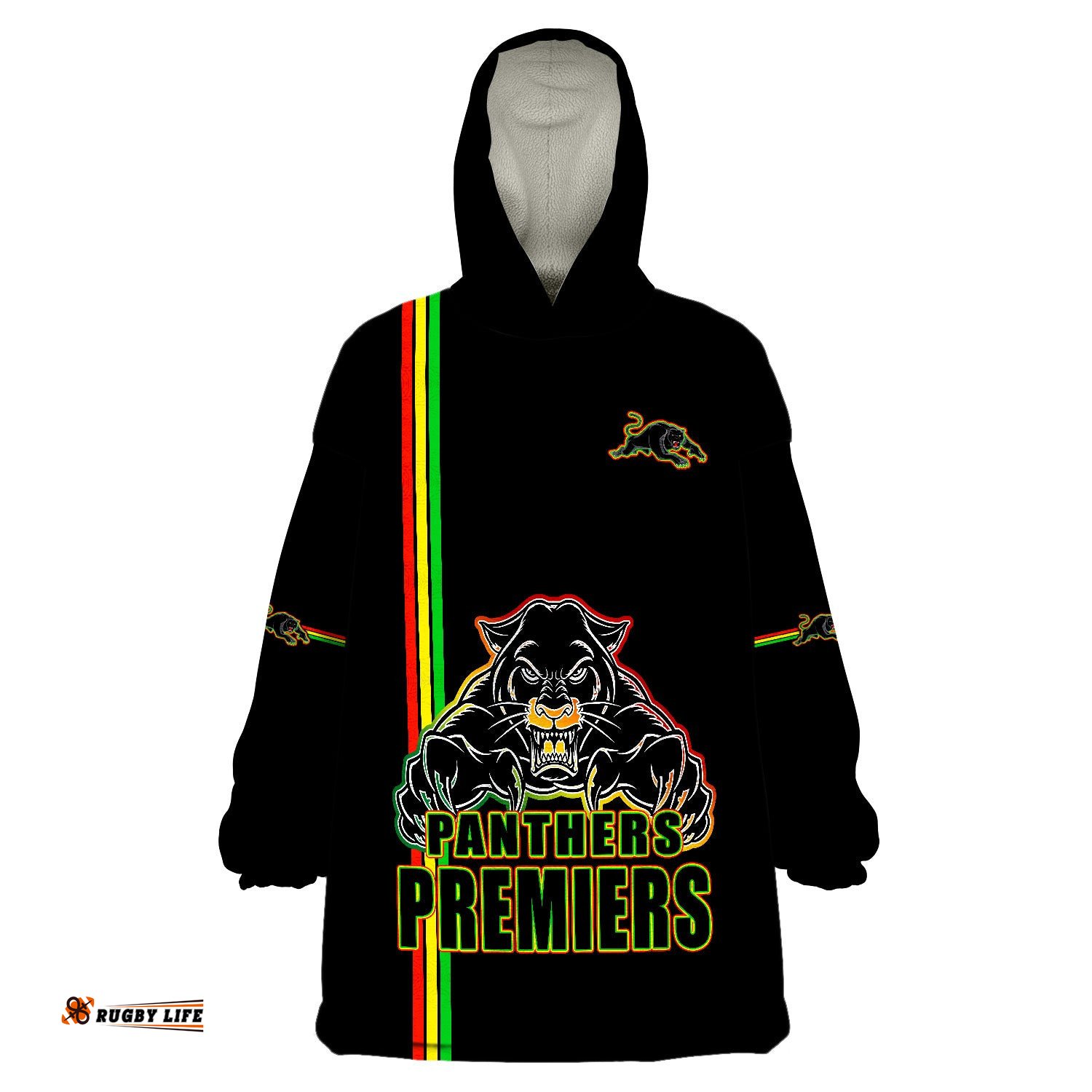 penrith panthers premiers angry panther simple style wearable blanket hoodie
