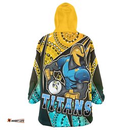 titans rugby snug hoodie custom titans rugby ball aboriginal style personalised player and number oodie blanket
