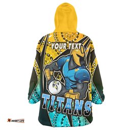 titans rugby snug hoodie custom titans rugby ball aboriginal style personalised player and number oodie blanket