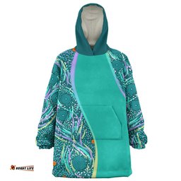 Australia Aboriginal Custom Snug Hoodie - Turquoise Dot Dreamtime Snug Hoodie
