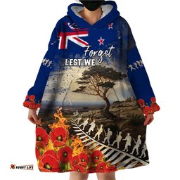 new zealand anzac day wearable blanket hoodie the lonesome pine with soldier fern lt05