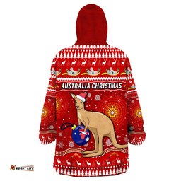 australia christmas aboriginal kangaroo wearable blanket hoodie