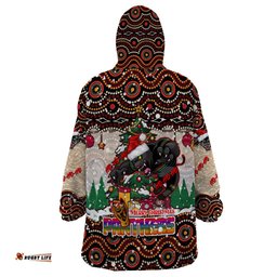 penrith panthers christmas wearable blanket hoodie rugby australia mascot dt02