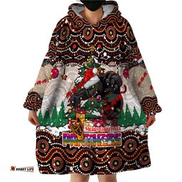 penrith panthers christmas wearable blanket hoodie rugby australia mascot dt02