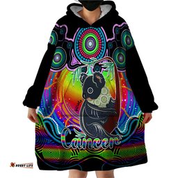 personalised australia cancer koala zodiac wearable blanket hoodie auz astrology aboriginal rainbow