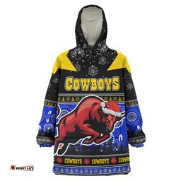 cowboys rugby christmas snug hoodie custom cowboys ugly christmas and aboriginal patterns wearable blanket hoodie